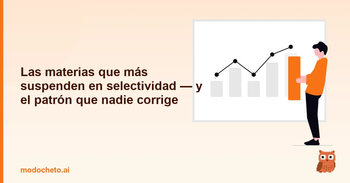 Portada ilustrada del artículo sobre suspensos Selectividad