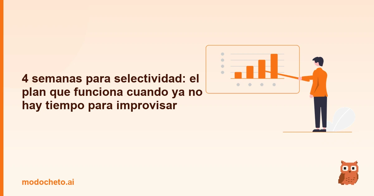 Portada ilustrada del artículo sobre plan 4 semanas Selectividad