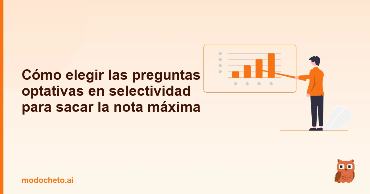 Portada ilustrada del artículo sobre preguntas optativas selectividad