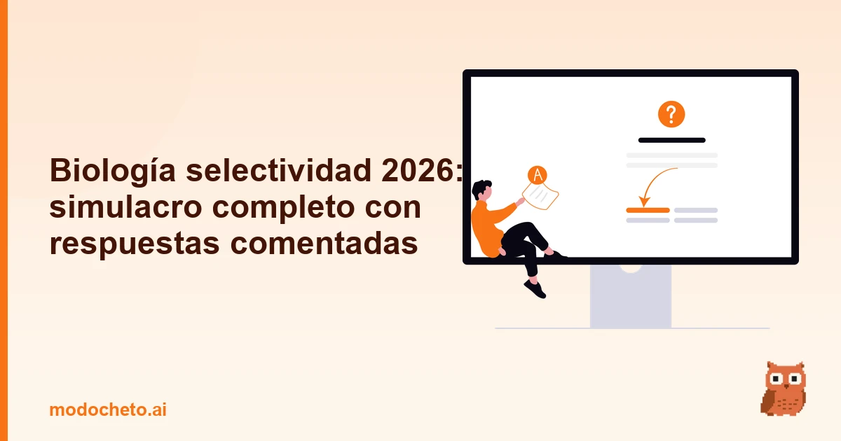 Portada ilustrada del artículo sobre simulacro Biología Selectividad