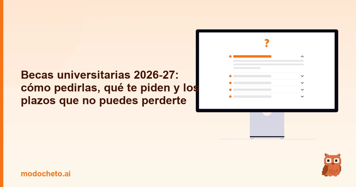 Portada ilustrada del artículo sobre becas universitarias 2026