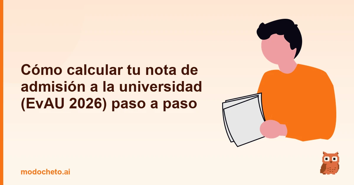 Portada ilustrada del artículo sobre fórmula EvAU 2026