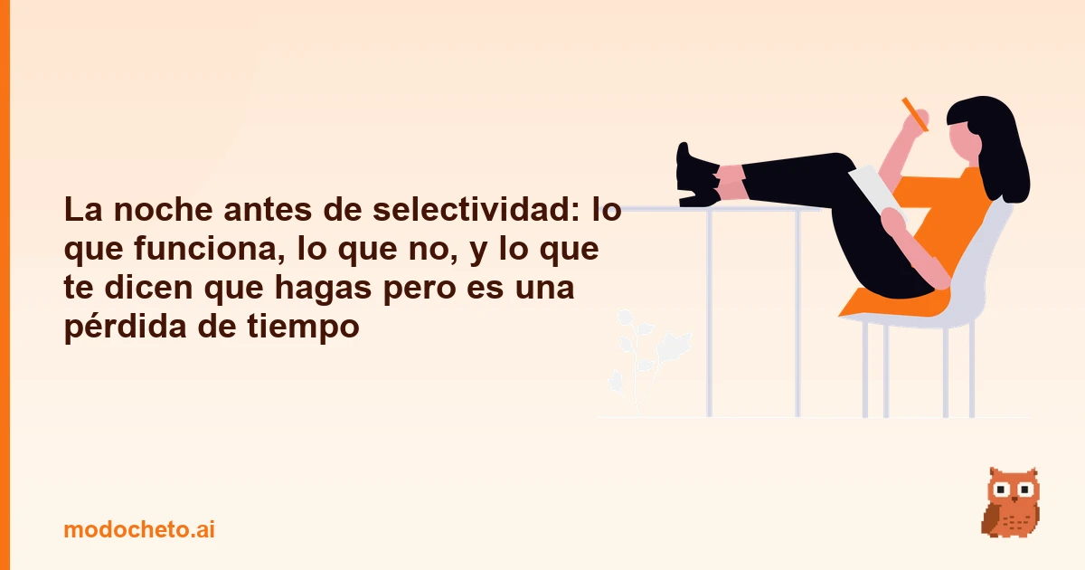 Portada ilustrada del artículo sobre noche antes Selectividad