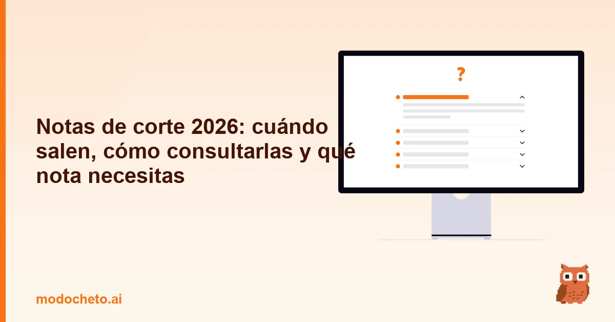 Portada ilustrada del artículo sobre notas de corte 2026