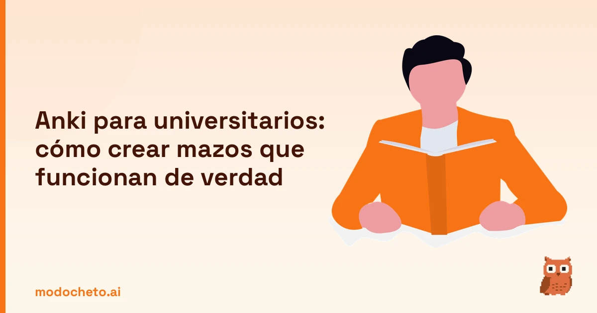 Portada ilustrada del artículo sobre anki universitarios mazos