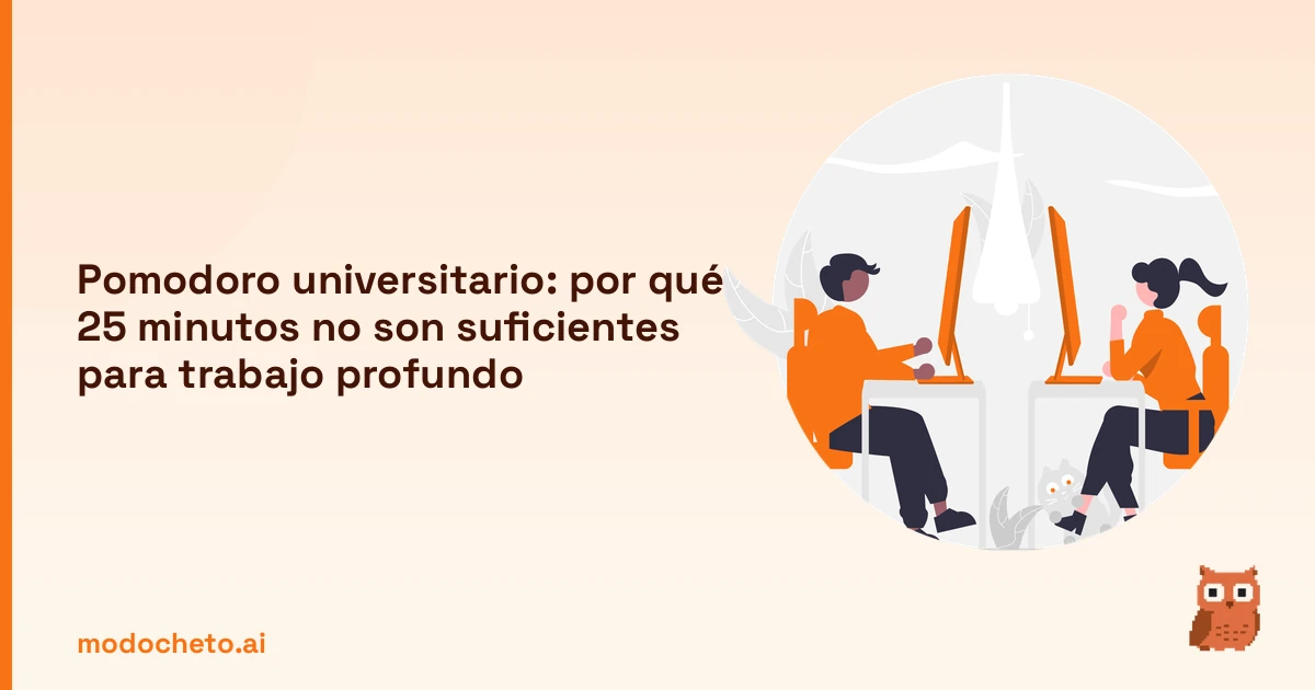 Pomodoro universitario: por qué 25 minutos no son suficientes para trabajo profundo