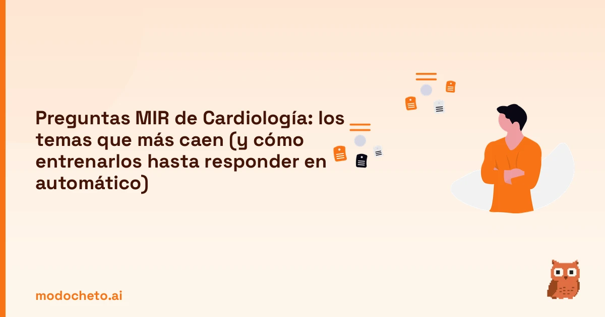 Portada ilustrada del artículo sobre preguntas MIR de Cardiología