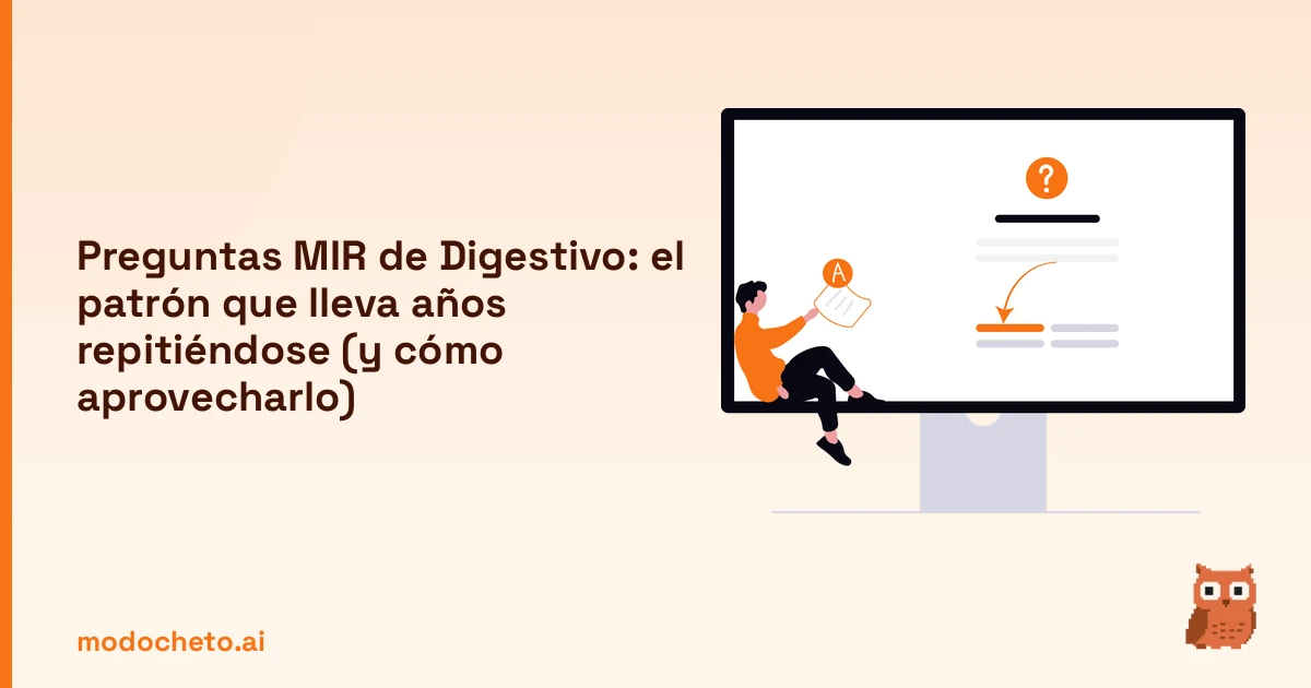 Portada ilustrada del artículo sobre preguntas MIR de Digestivo