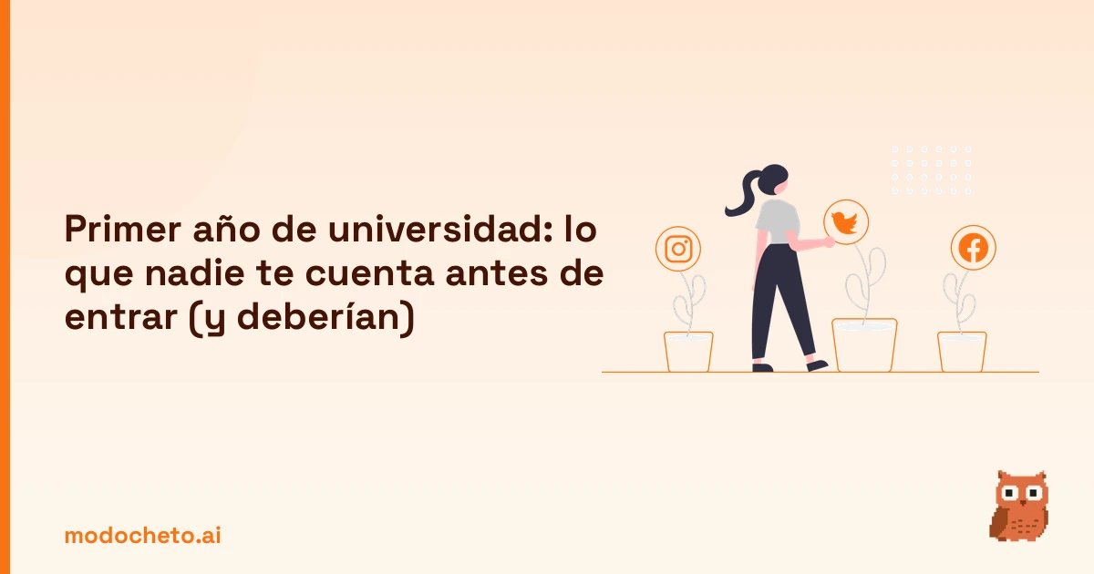 Portada ilustrada del artículo sobre primer año universidad