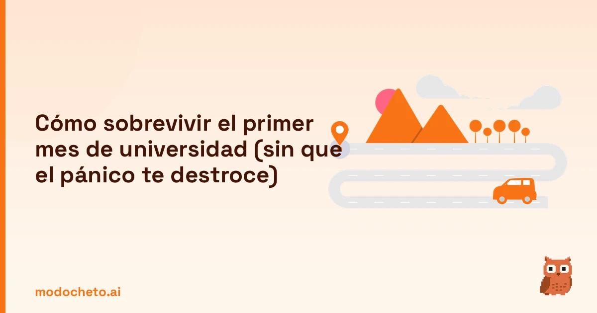 Portada ilustrada del artículo sobre primer mes universidad