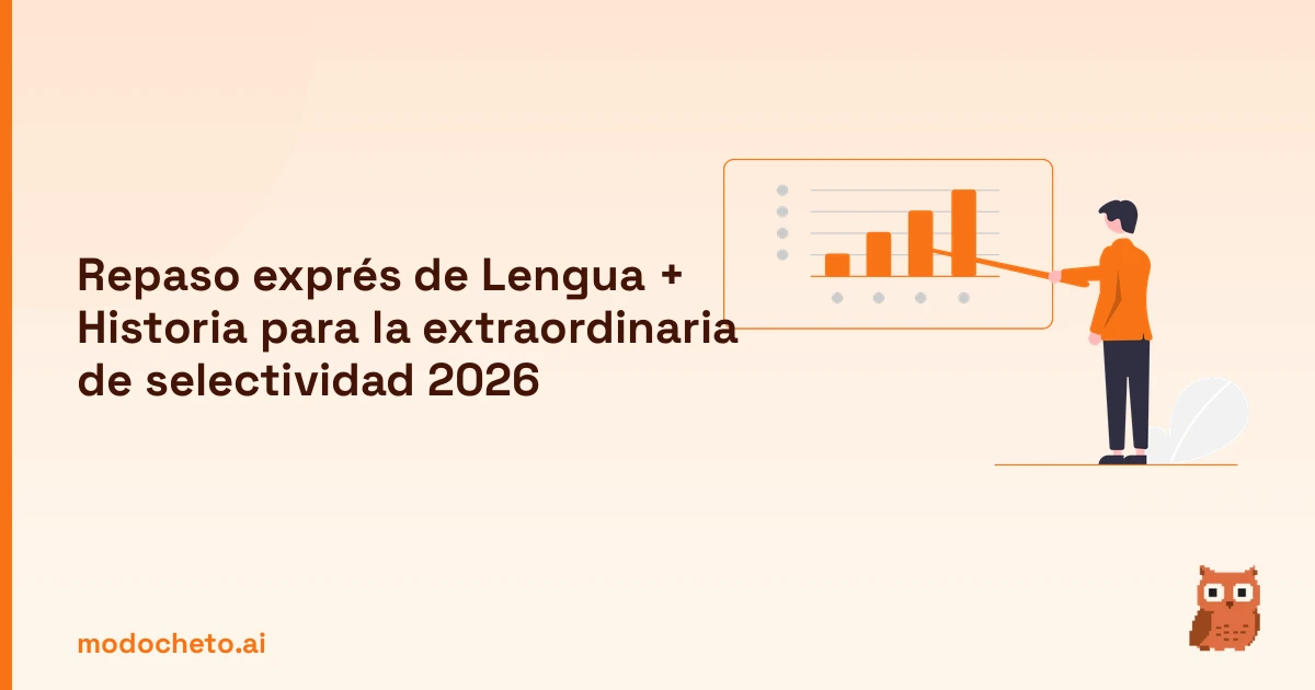Portada ilustrada del artículo sobre repaso Lengua Historia extraordinaria selectividad