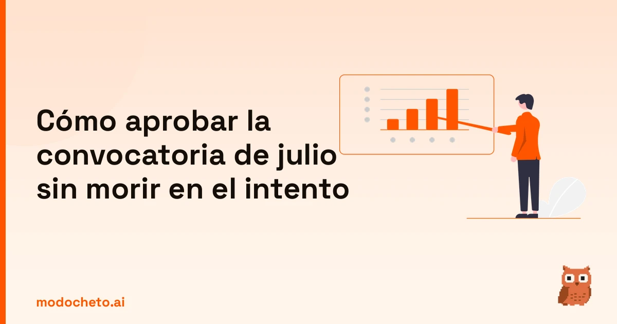 Ilustración de un business plan para organizar el estudio y aprobar la convocatoria de julio con éxito.