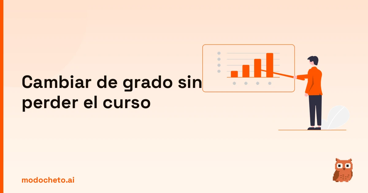Ilustración de business plan para organizar cómo cambiar de grado con éxito y sin perder el curso académico.