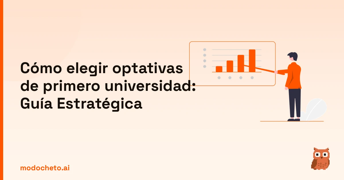 Ilustración de un plan estratégico para saber cómo elegir optativas de primero universidad con éxito.