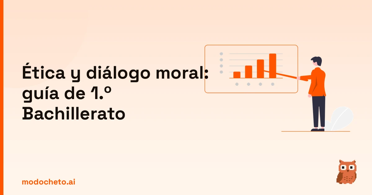 Ilustración Business Plan sobre la guía definitiva de ética y diálogo moral para 1.º de Bachillerato.