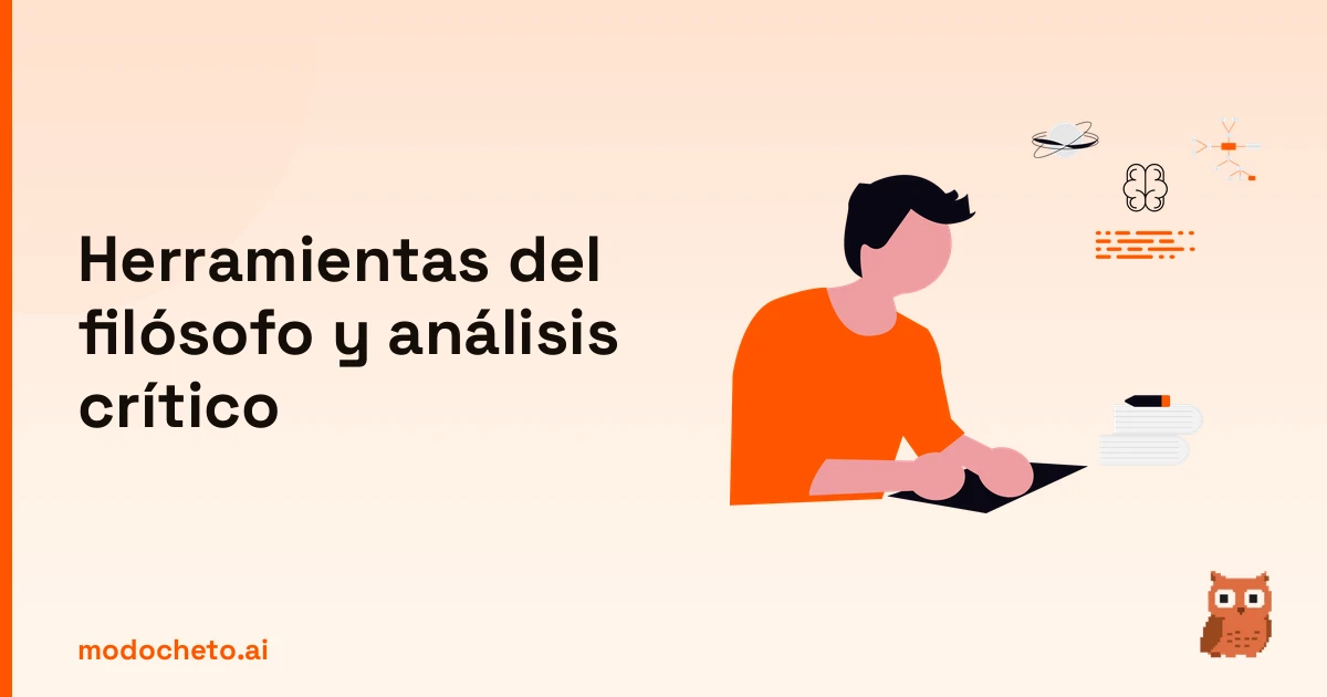 Portada ilustrada del artículo sobre herramientas del filósofo para análisis crítico