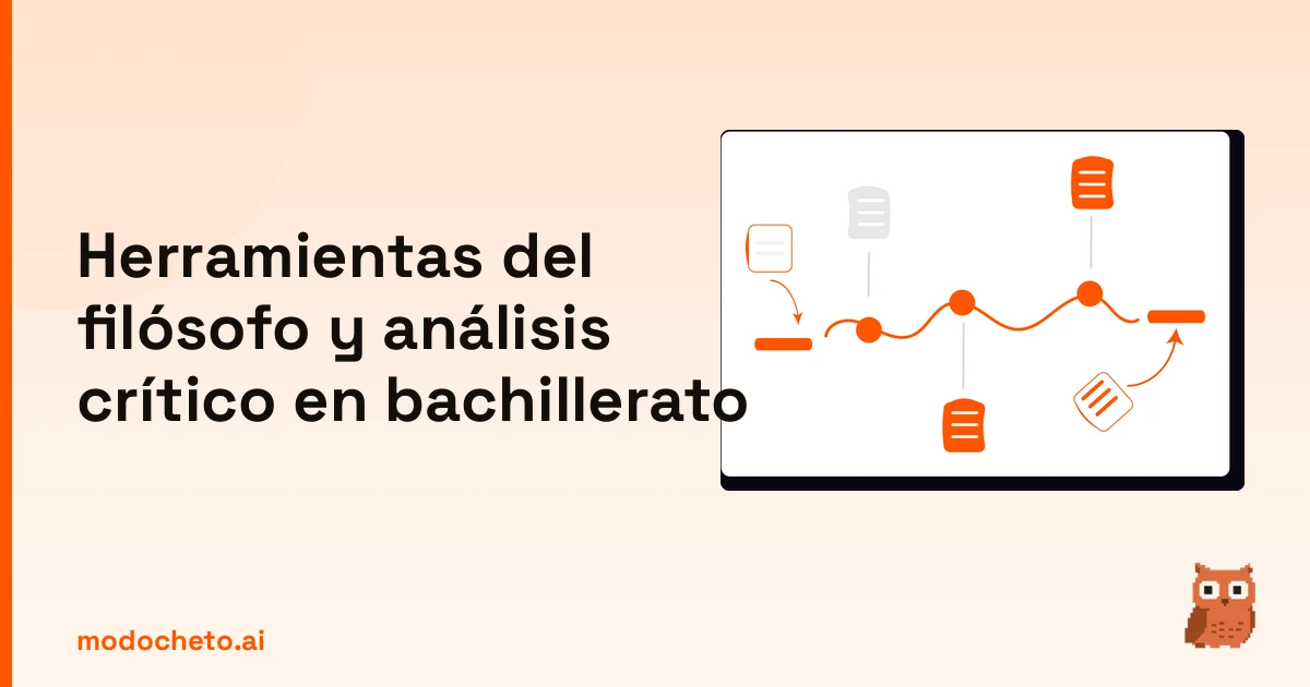 Ilustración de análisis de datos sobre las herramientas del filósofo y análisis crítico en bachillerato.
