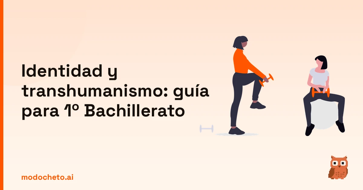 Ilustración de entrenamiento personal para dominar la identidad y transhumanismo filosofía en 1º Bachillerato