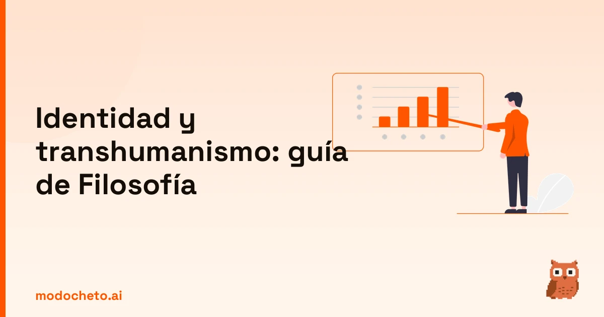 Ilustración de un plan estratégico para abordar el post sobre identidad y transhumanismo en la filosofía.