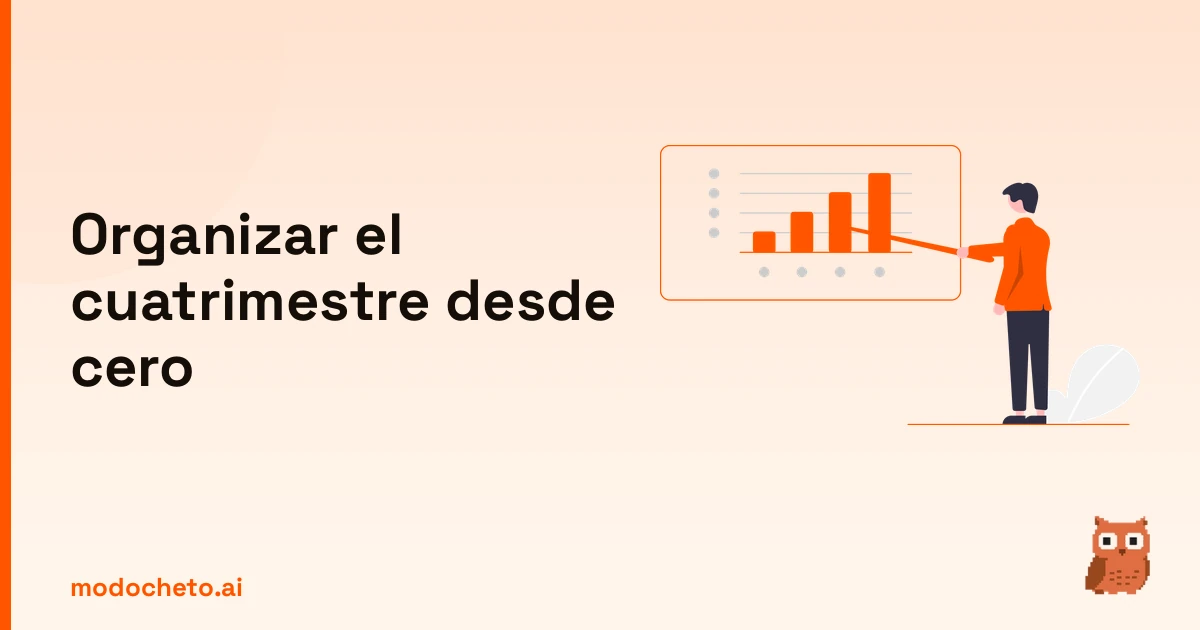 Ilustración de un business plan para aprender a organizar el cuatrimestre desde cero con éxito.