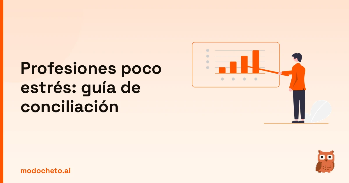 Portada ilustrada del artículo sobre profesiones poco estrés