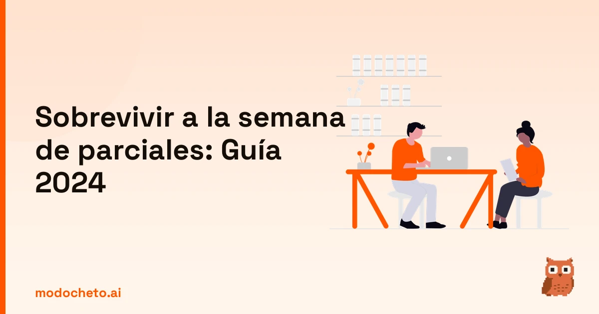 Ilustración de gestión del tiempo para sobrevivir a la semana de parciales con éxito este 2024