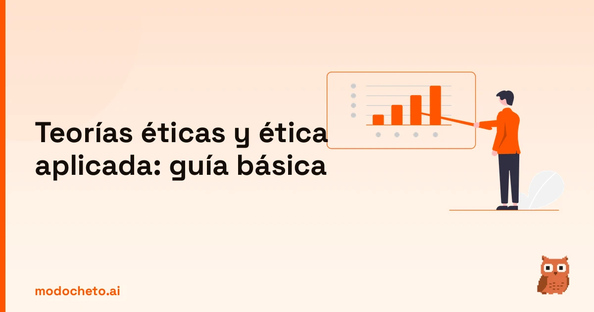 Portada ilustrada del artículo sobre teorías éticas y éticas aplicadas