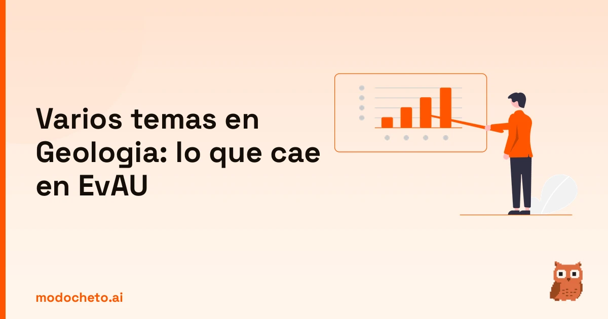 Ilustración de un esquema tipo business plan para organizar varios temas de geología en la EvAU.