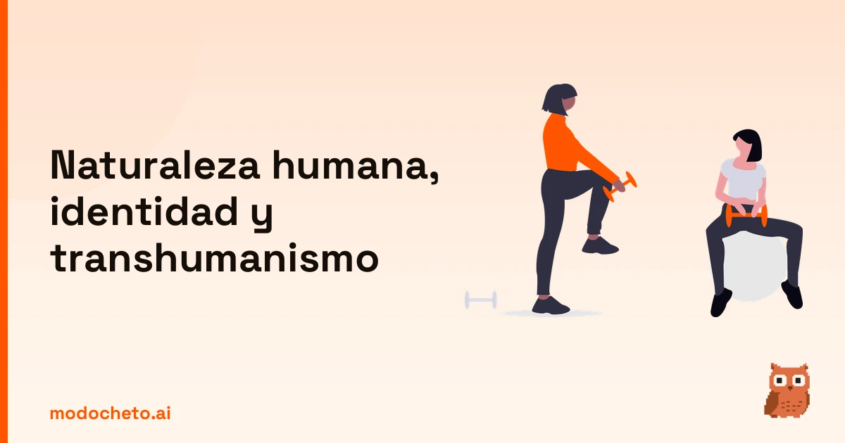 Portada ilustrada del artículo sobre desafíos de la identidad y transhumanismo