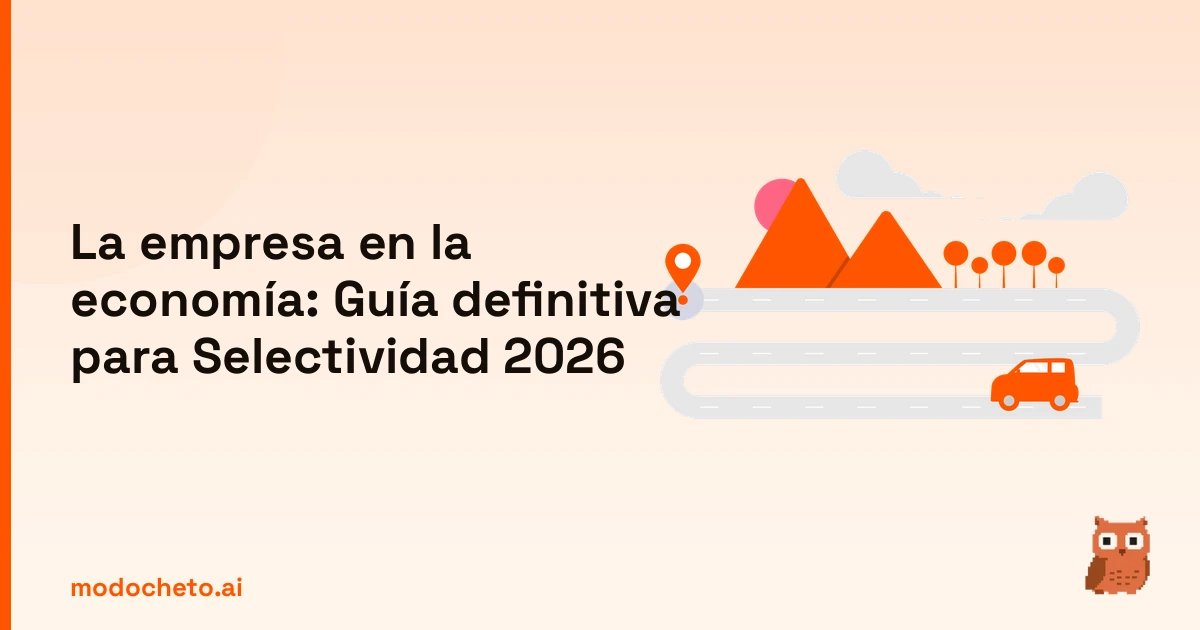 Ilustración de una ruta estratégica para entender el papel de la empresa en la economía y la Selectividad.