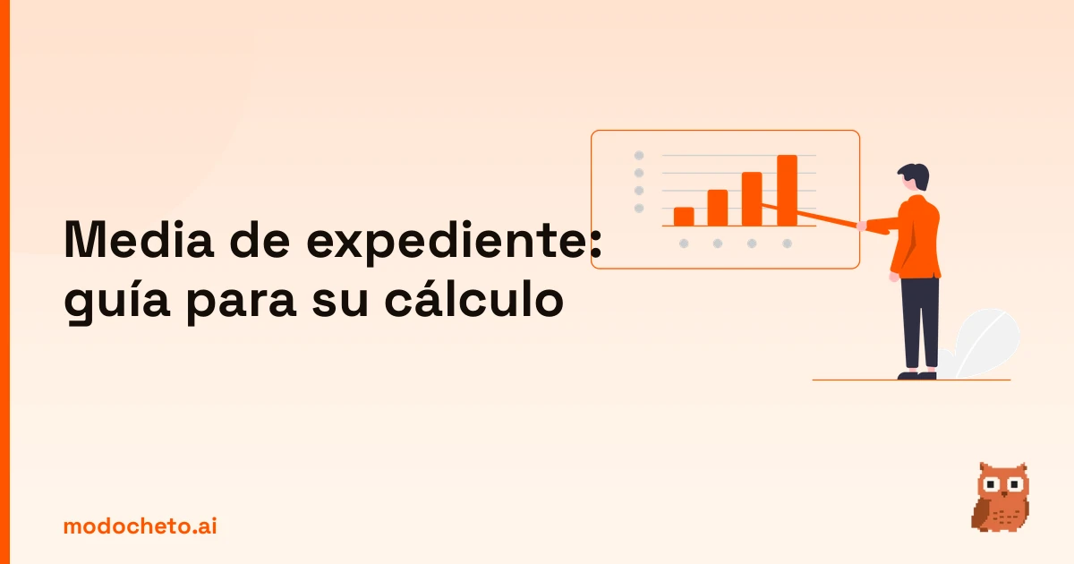 Guía visual sobre la media de expediente: cómo se calcula con una ilustración de planificación estratégica.