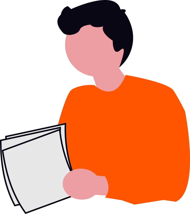 Dibujo de joven repasando apuntes complejos sobre bioelementos selectividad para evitar errores típicos.