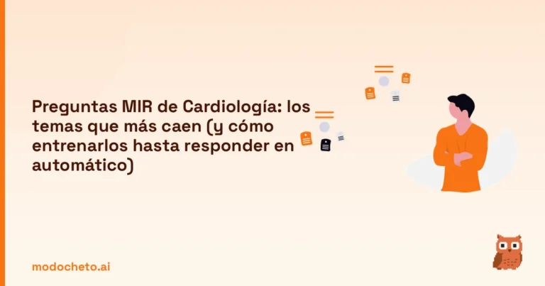 Portada ilustrada del artículo sobre preguntas MIR de Cardiología
