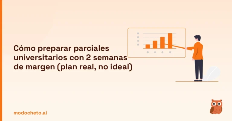 Portada ilustrada del artículo sobre preparar parciales universitarios 2 semanas
