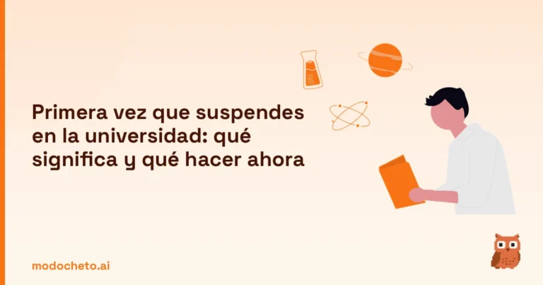 Portada ilustrada del artículo sobre primera vez suspendes universidad