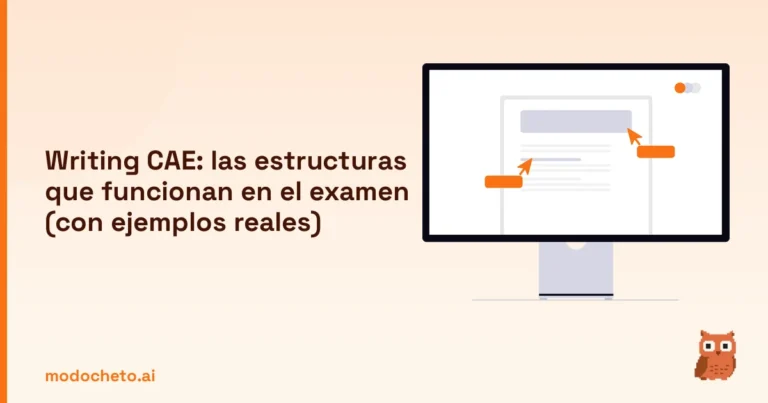Portada ilustrada del artículo sobre Writing CAE