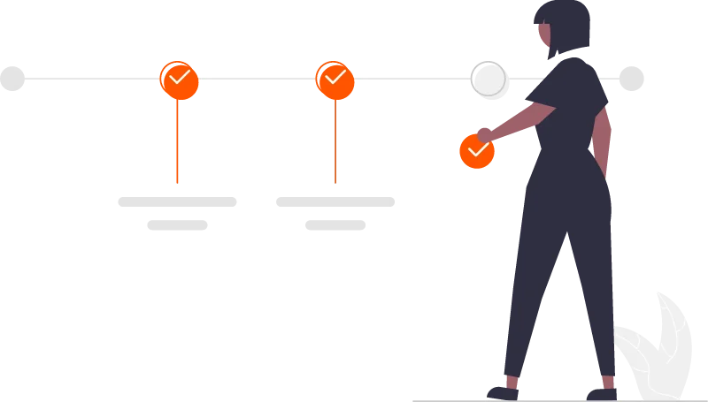 Dibujo de pasos completados para evitar errores críticos al decidir cuándo pedir prácticas de empresa.