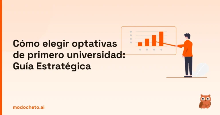 Ilustración de un plan estratégico para saber cómo elegir optativas de primero universidad con éxito.