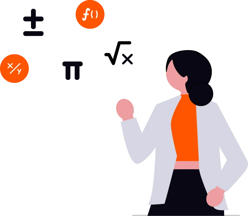 Ilustración minimalista de conceptos de matemáticas y funciones y límites resueltos con inteligencia artificial.