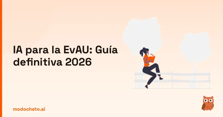 Ilustración de un estudiante leyendo un libro para la guía definitiva de IA para la EvAU 2026.