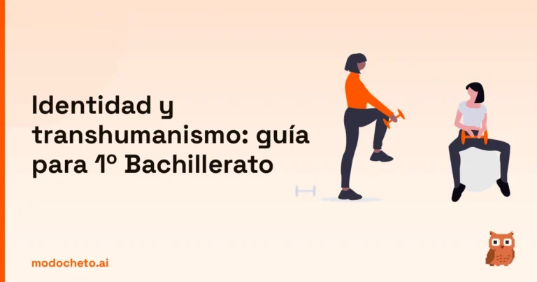 Ilustración de entrenamiento personal para dominar la identidad y transhumanismo filosofía en 1º Bachillerato