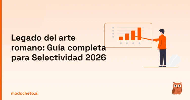 Ilustración de estrategia y business plan para dominar el legado del arte romano en Selectividad 2026