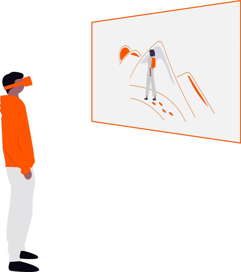 Dibujo de realidad virtual que ilustra los fallos típicos al estudiar los niveles de metafísica y realidad.
