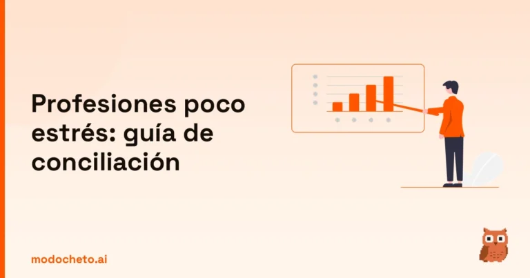 Portada ilustrada del artículo sobre profesiones poco estrés