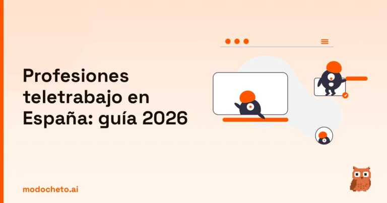 Ilustración de un equipo de diseño colaborando online para la guía de profesiones teletrabajo 2026.