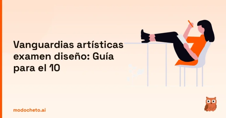 Estudiante gamer preparando las vanguardias artísticas examen diseño con actitud ganadora y apuntes