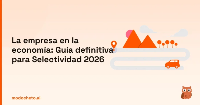 Ilustración de una ruta estratégica para entender el papel de la empresa en la economía y la Selectividad.