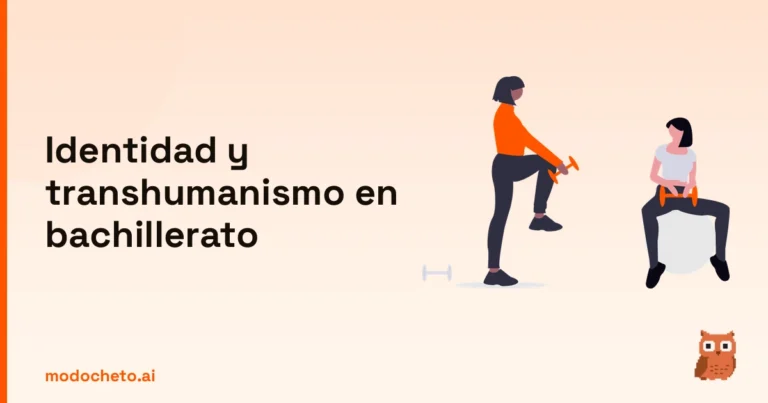Ilustración de entrenamiento personal sobre identidad y transhumanismo en bachillerato para el blog de Modo Cheto.