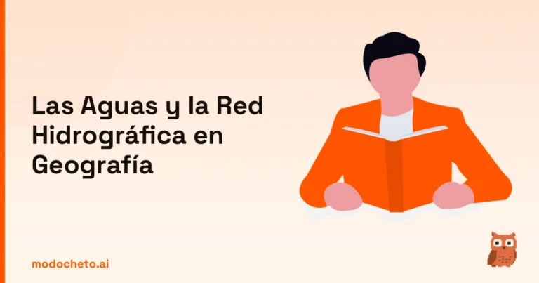Ilustración de aprendizaje continuo sobre geografía y la red hidrográfica para dominar el temario